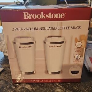 Brookstone Stainless Steel Insulated Mugs - White